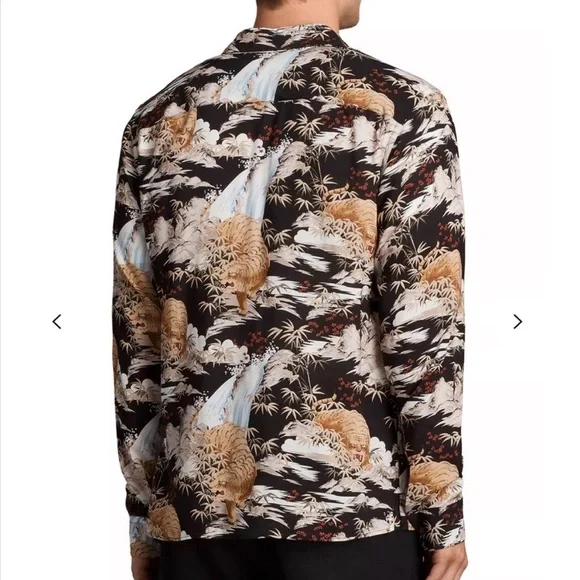 All Saints Sumatra Slim Fit Button Down Long Sleeve Shirt - Picture 3 of 8